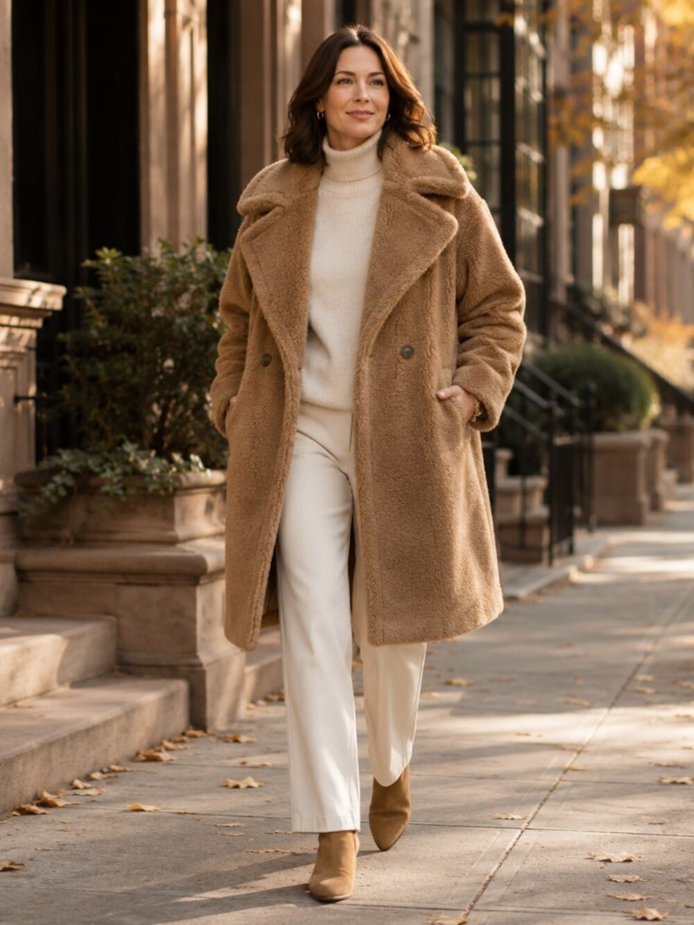 NWT Universal Thread Teddy Coat | XS | Camel Faux Shearling Long Coat